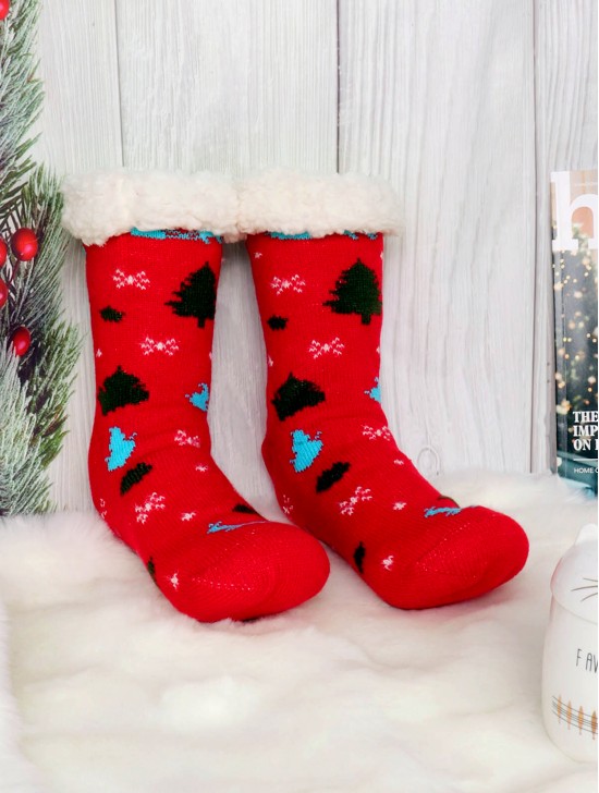 Indoor Anti-Slippery  Slipper Socks W/ Tree Pattern